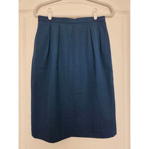 Pure Wool Pencil Skirt, Women's Size 10 Knee Length‎ Teal Vintage Trad Wife